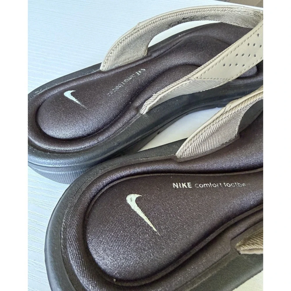 Nike Women's Comfort Footbed Sandal Size 8 Brown Flip Flops Thong Slides - Picture 3 of 9